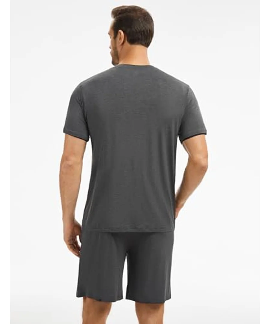 Bamboo Viscose Men's Cooling Pajama Sets Short Sleeve Sleep Set by GYS Pajamas