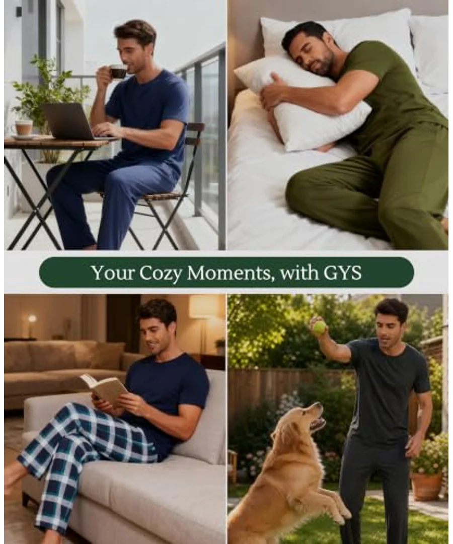 Bamboo Viscose Men's Pajama Sets by GYS Pajamas