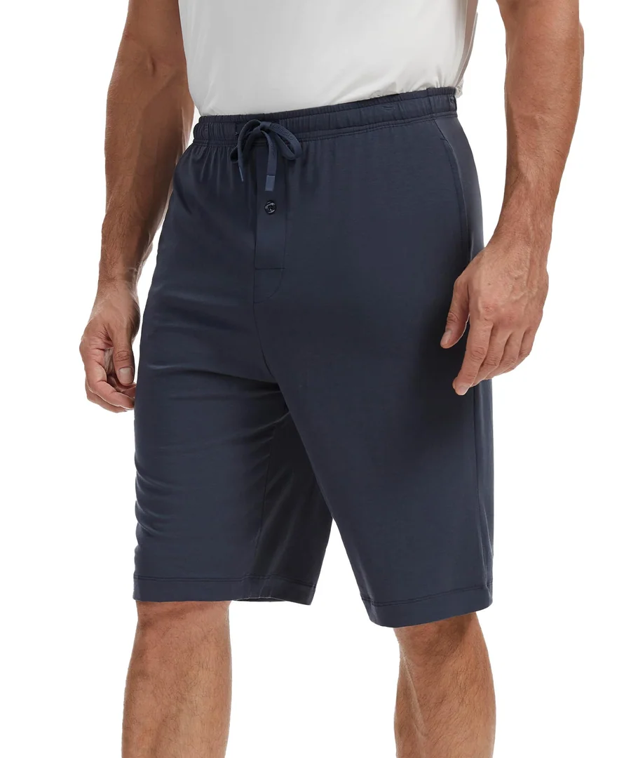 Bamboo Viscose Men's Pajama Shorts with Pockets — Midnight Blue · Medium by GYS Pajamas