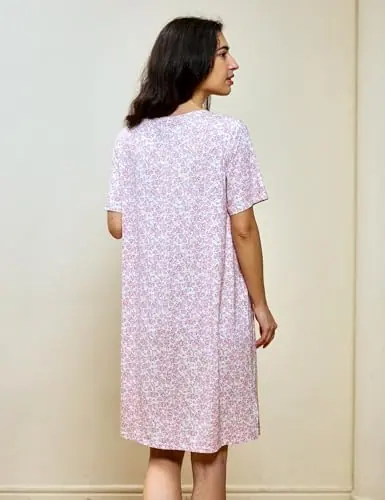 Bamboo Viscose Short Sleeve Nightgowns for Women by GYS Pajamas
