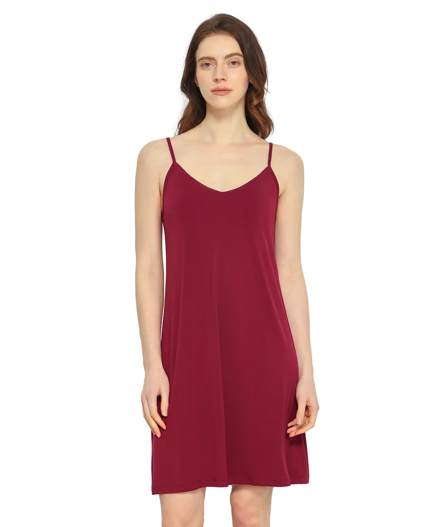 Bamboo Viscose Sleeveless Nightgowns for Women — Wine Red · Medium by GYS Pajamas