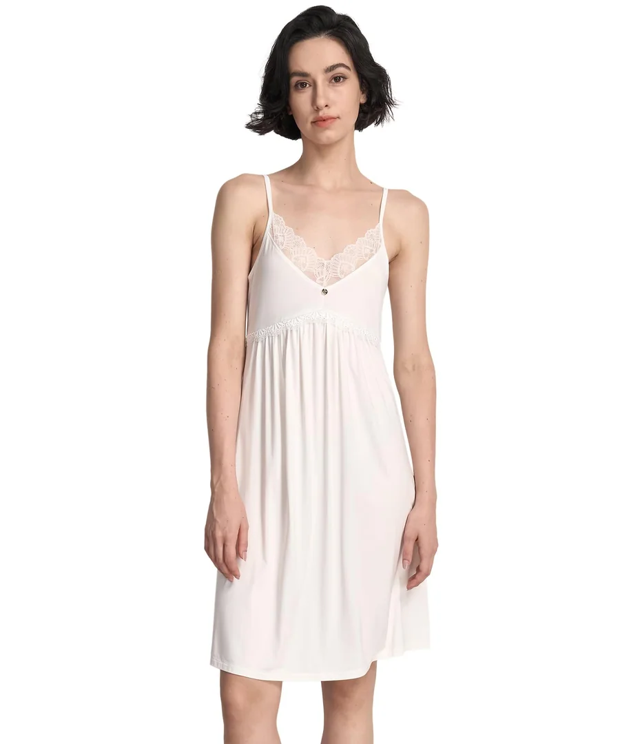 Bamboo Viscose Sleeveless Nightgowns for Women — White · Medium by GYS Pajamas