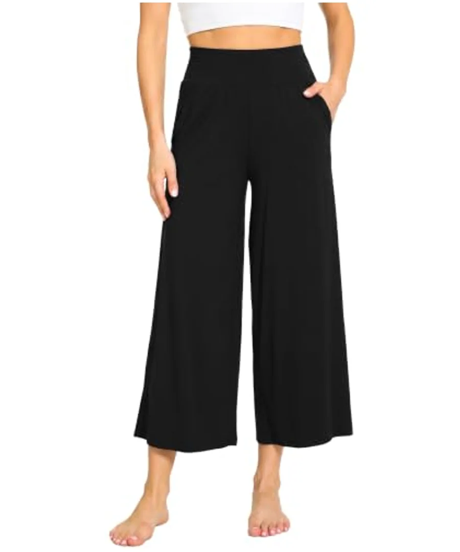 Bamboo Viscose Wide Leg Capri Pants for Women, Ultra-Soft Pajama Bottom — Lightweight Culottes… by GYS Pajamas