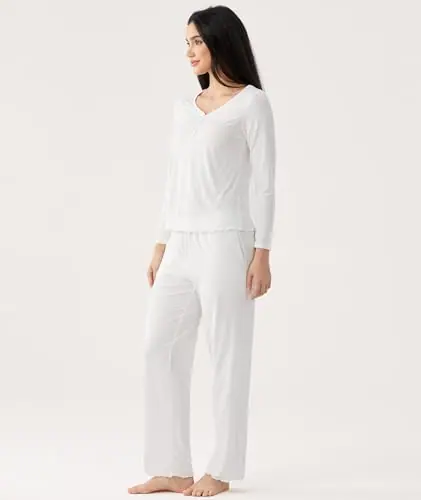 Bamboo Viscose Women's Long Sleeve Pajamas Set by GYS Pajamas