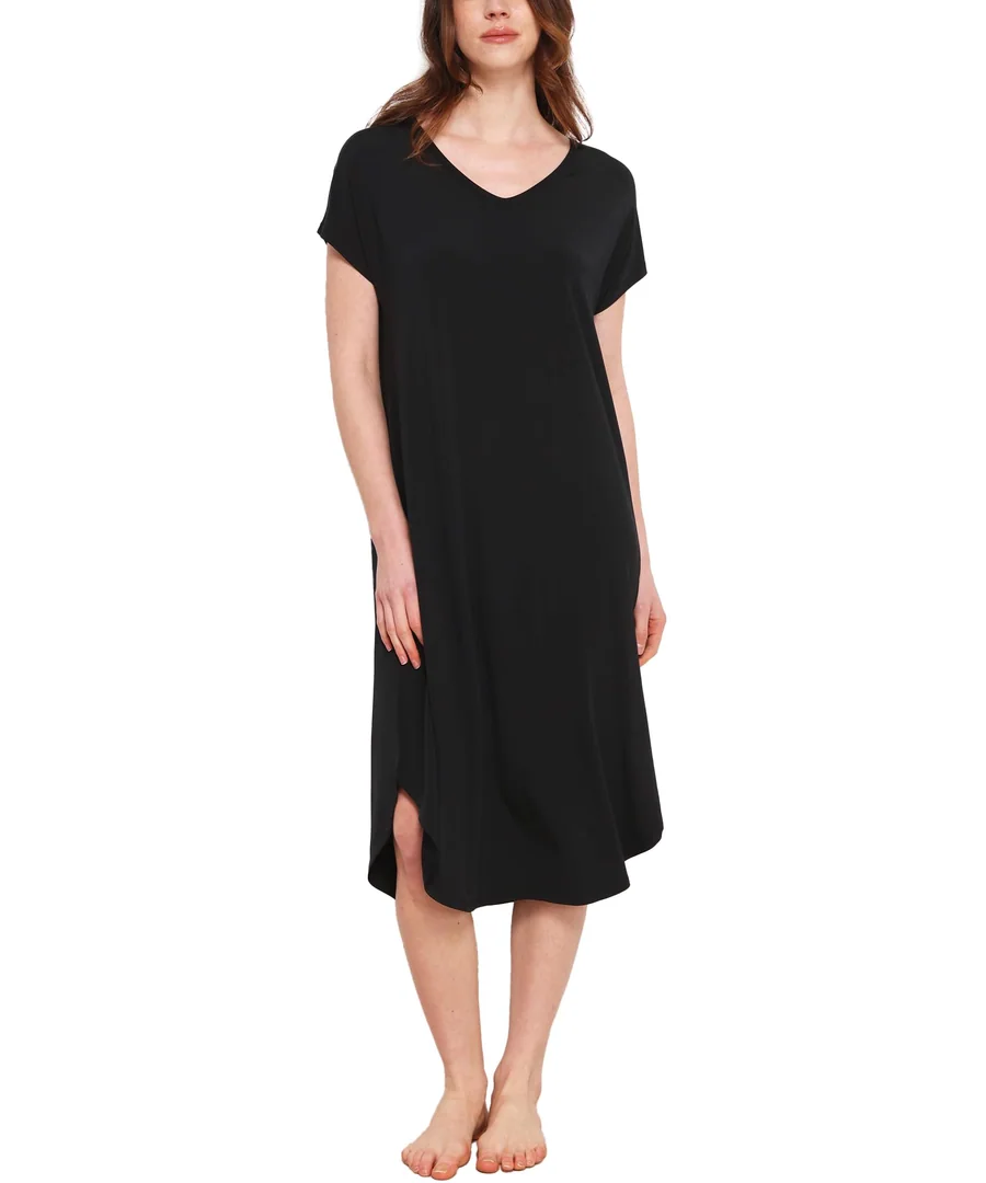 Cooling Bamboo Viscose Nightgowns for Women — Black · Medium by GYS Pajamas