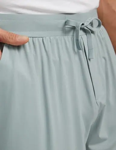 Men's Bamboo Viscose Cooling Wide Waist Drawstring Sleep Shorts by GYS Pajamas