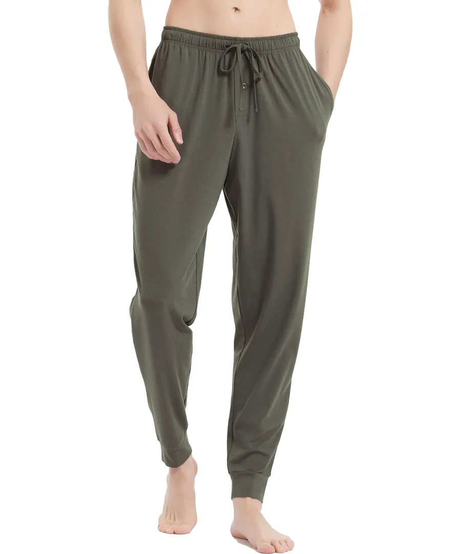 Men's Bamboo Viscose Jogger Pajama Pants — Army Green · Medium by GYS Pajamas