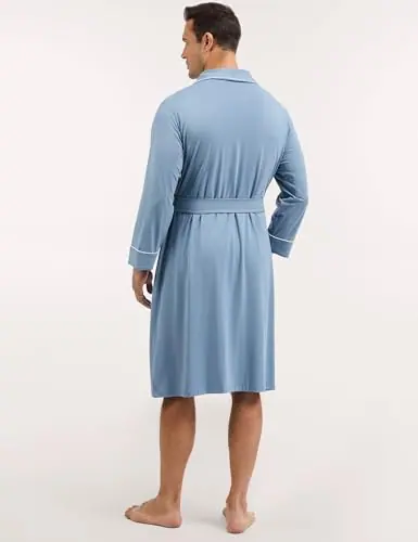 Men's Bamboo Viscose Knee Length Robe by GYS Pajamas