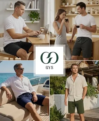 Men's Bamboo Viscose Pajama Shorts Lightweight Summer Lounge Shorts by GYS Pajamas