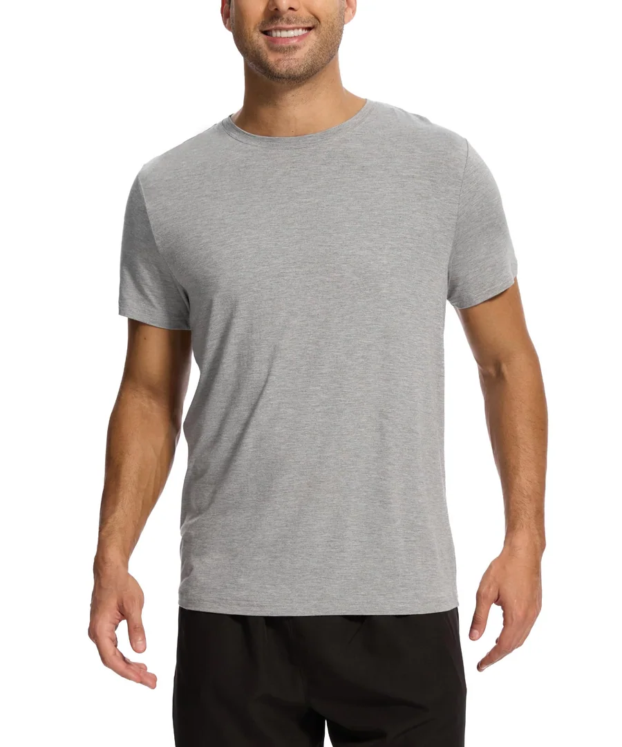 Men's Bamboo Viscose Short Sleeve Pajama Top — Heather Grey · Medium by GYS Pajamas