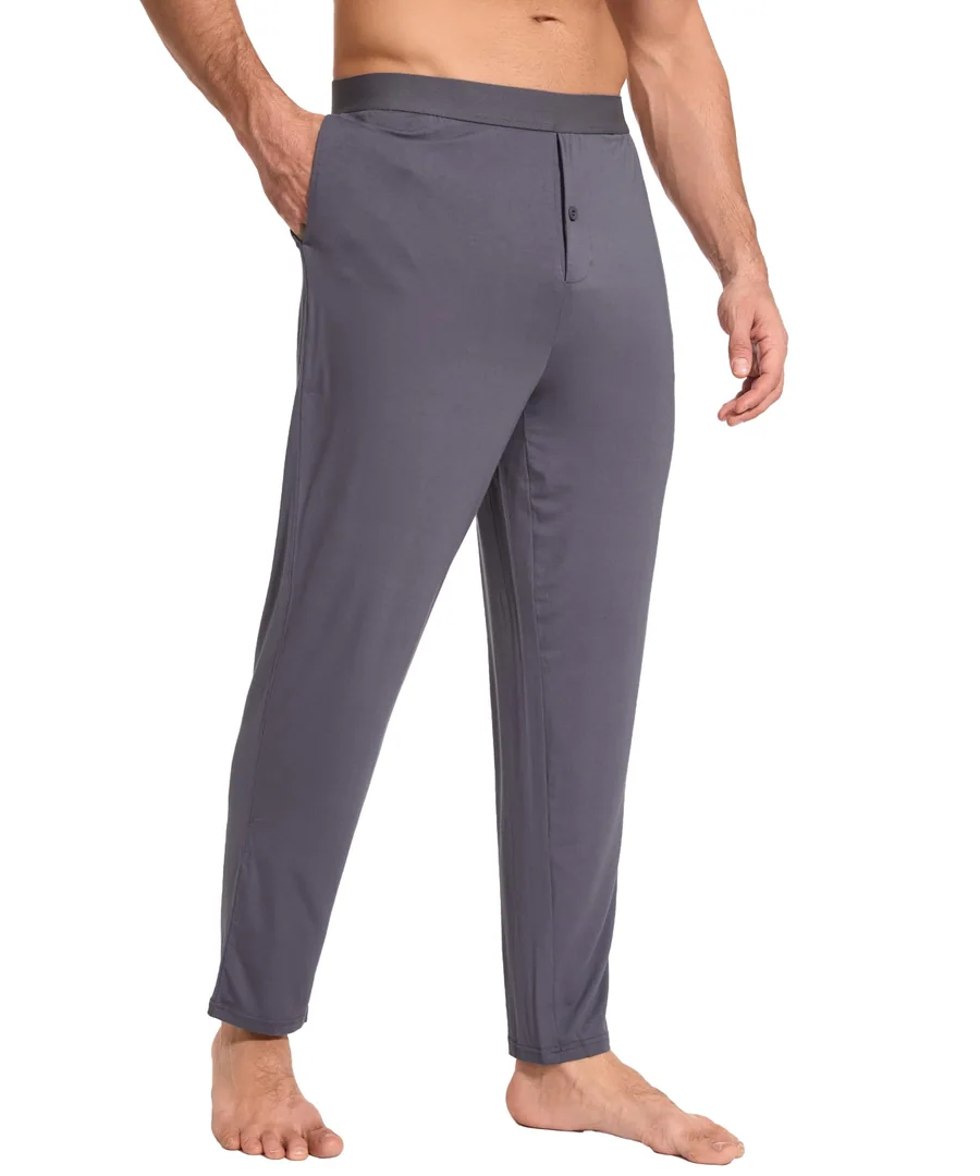 Men's Bamboo Viscose Tapered Pajama Pants — Reddish Grey · Large by GYS Pajamas