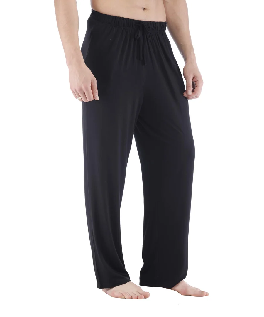 Men's Bamboo Viscose Pajama Pants Sleep Lounge Bottoms — Black · Medium by GYS Pajamas