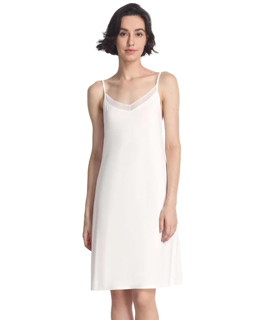 Sleeveless Nightgowns for Women Soft Bamboo Viscose Full Slip Spaghetti Strap Camisole Under Dress — Select Color · Select Size by GYS Pajamas