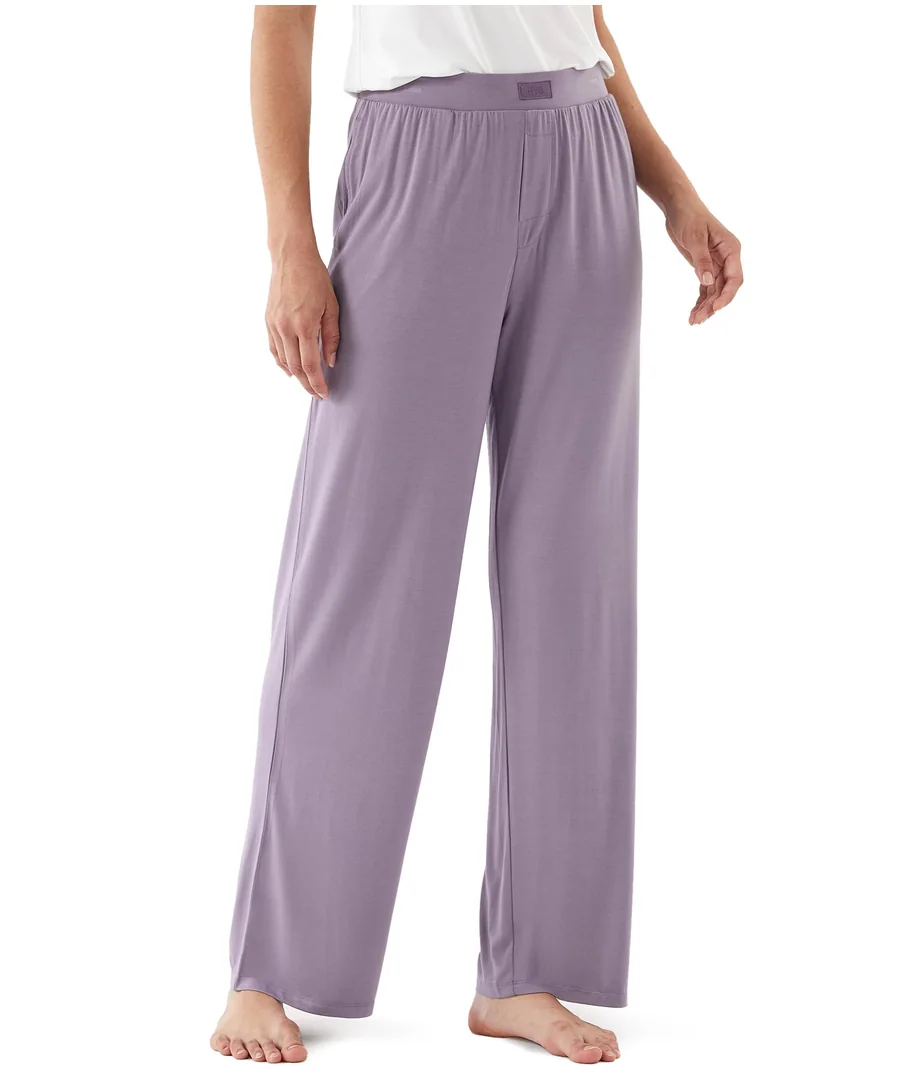 Women Pajama Pants Bamboo Viscose Soft and Breathable Loose-fitting Sleep Bottoms — Violet · Small by GYS Pajamas
