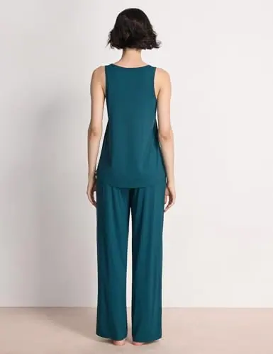 Women's Bamboo Viscose Cooling U Neck Tank Pajama Set by GYS Pajamas