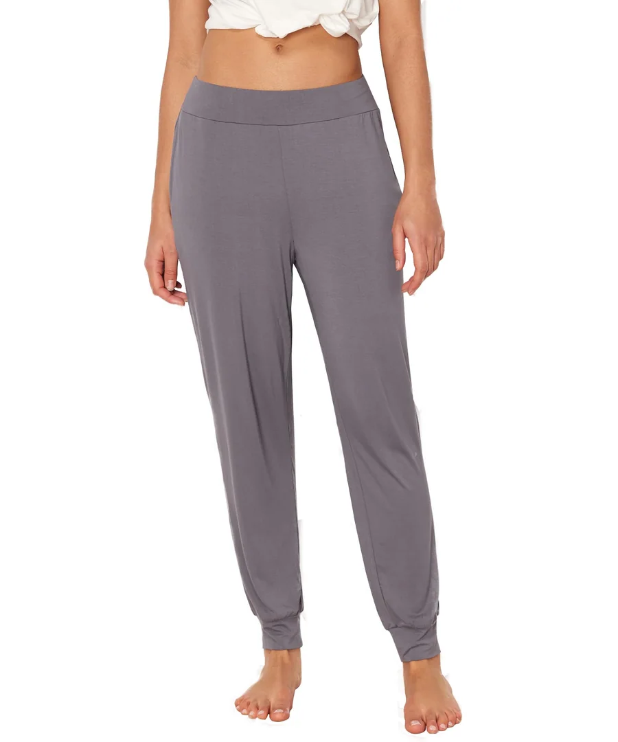 Women's Bamboo Viscose Jogger Pajama Pants — Reddish Grey · Large by GYS Pajamas