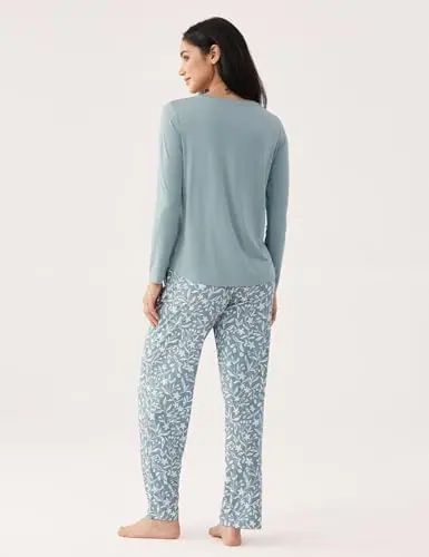 Women's Pajama Sets Bamboo Viscose Soft and Breathable Long Sleeve Sleepwear by GYS Pajamas
